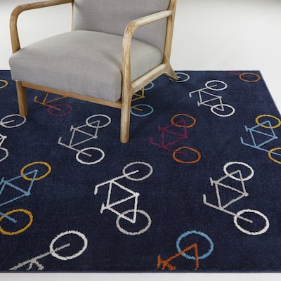Mod-Tod Look Mom No Hands Kids Bicycle Area Rug