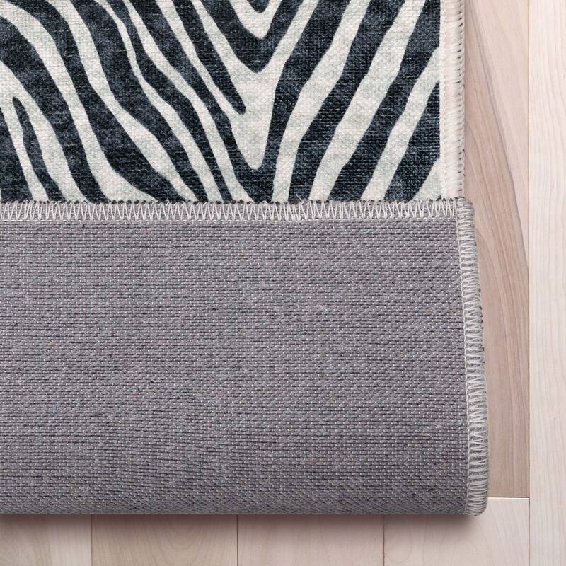 Custom Size Runner Flat-Weave Washable Apollo Zebra Modern Stair Rug