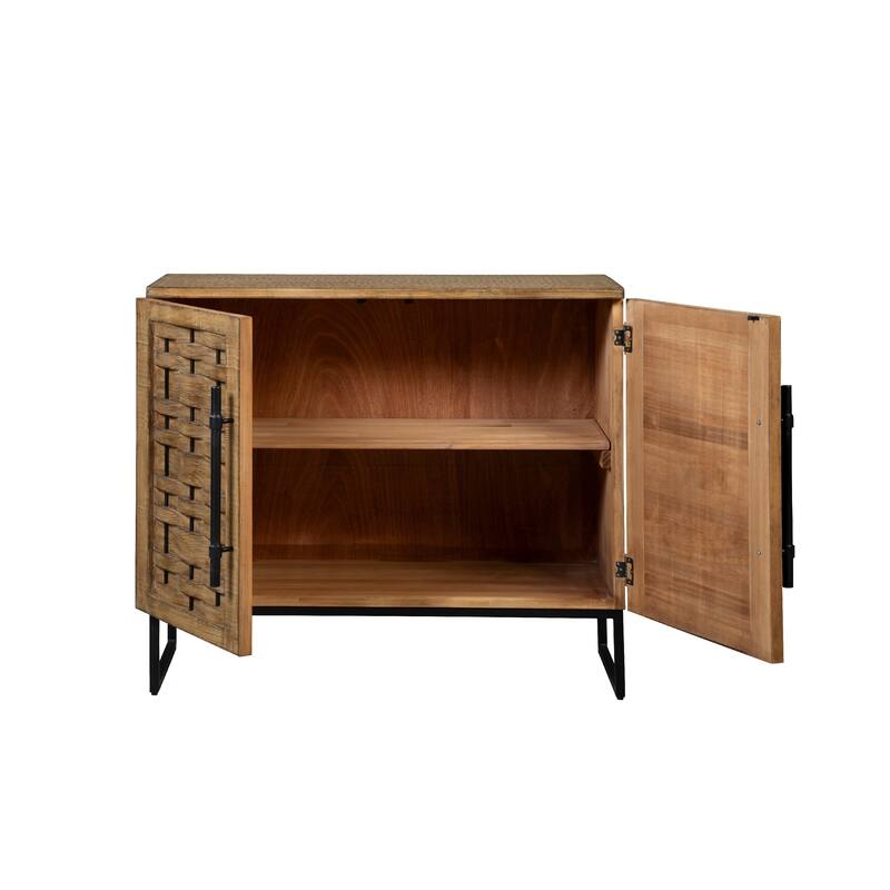 Osin Accent Buffet Cabinet, Woven Door Front, 41 Inch Natural Brown