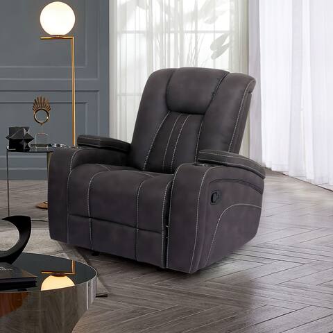 Furniture of America Medelin Traditional Dark Grey Glider Recliner