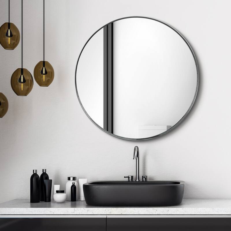 Ultra Stainless Steel Round Wall Mirror- 30"x30"