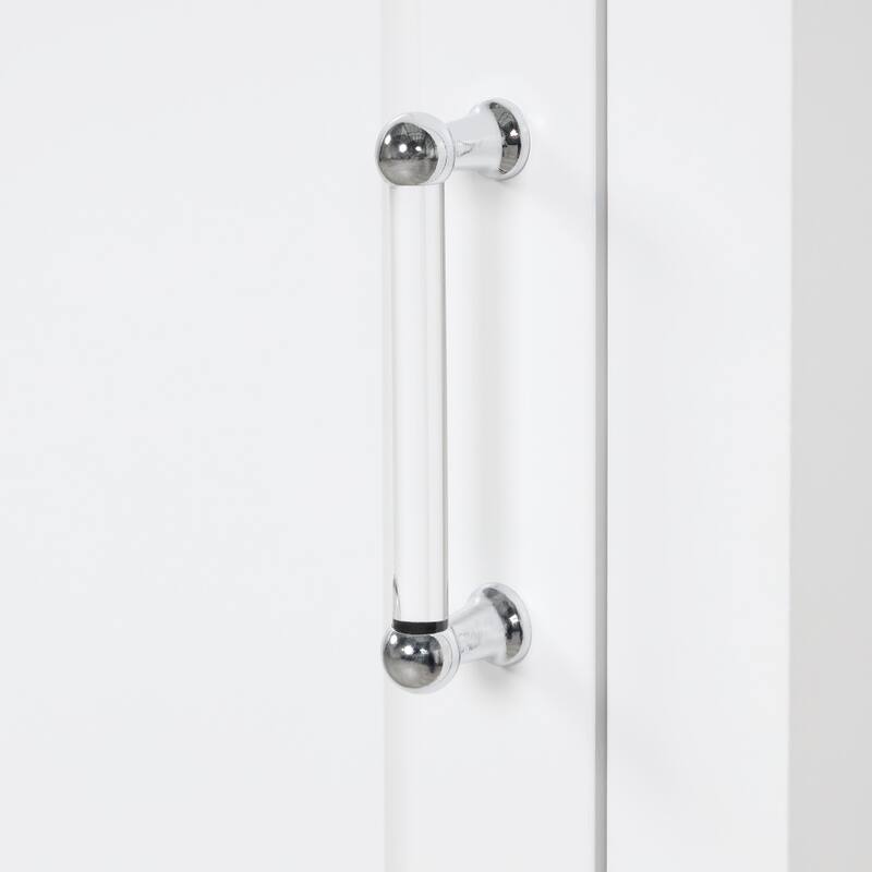 Tall Freestanding Bathroom Storage Cabinet with Two Different Size Drawers and Adjustable Shelf