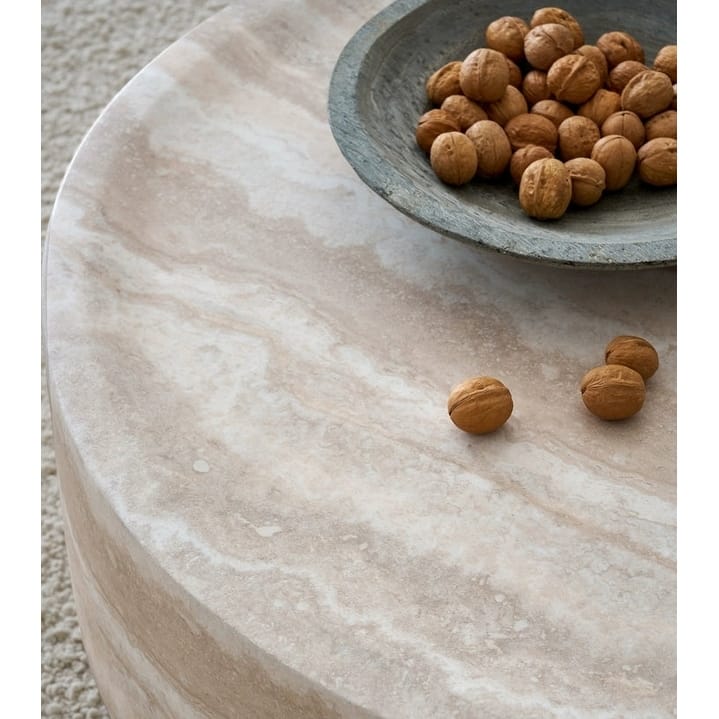 Modern Coffee Table Minimalist Coffee Table Stylish Coffee Table with Faux Travertine Texture, for Living Room