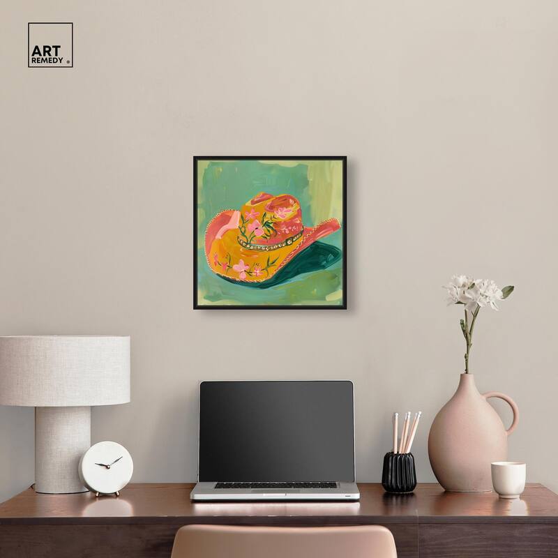 Wildflower Cowboy Hat Canvas by Art Remedy