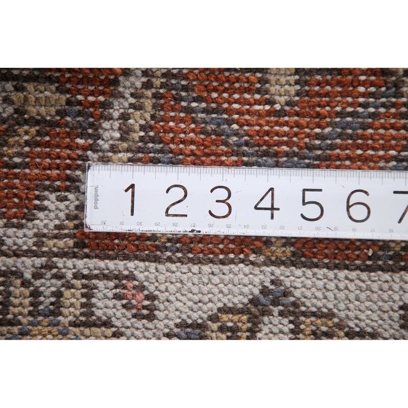 Orange Heriz Serapi Indian Area Rug Hand-knotted Wool Carpet - 2'7"x 5'11"