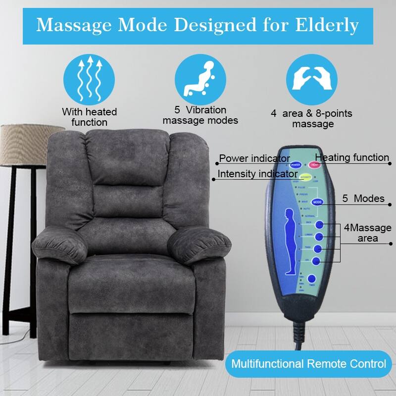 Power Lift Recliner w/Massage & Heating Function and USB Charging Port，Electric Reclining Chair