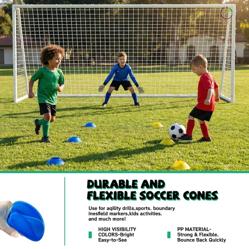 7 X 16FT Soccer Goal for Backyard Kids Portable Soccer Net with High-Strength Nets