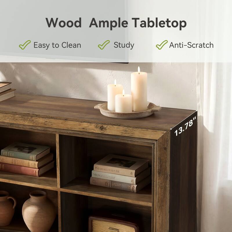 2 Shelf Bookcase Storage，6 Shelf, 27 inch Tall