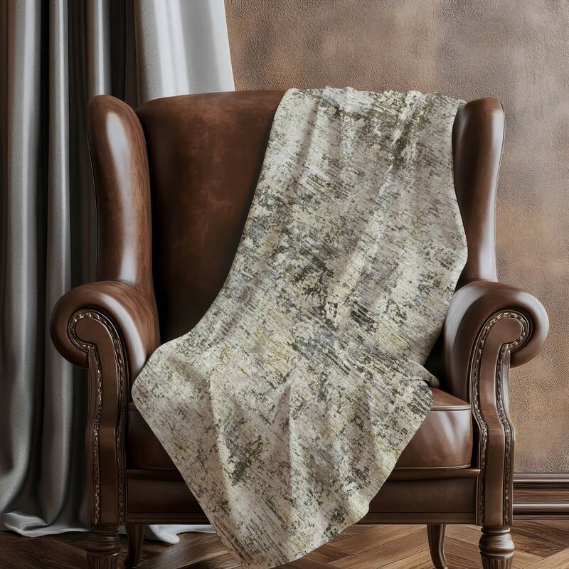 Premium Machine Washable Abstract Ombre Sherpa Throw Blanket