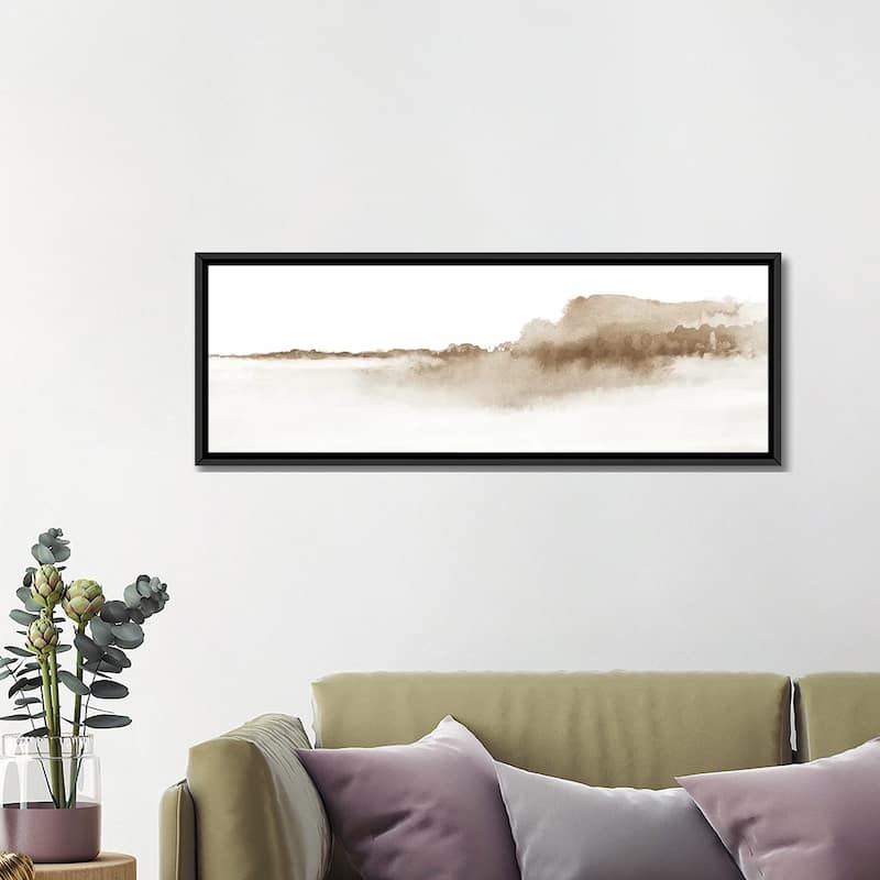 iCanvas "Watercolor Landscape XVI - Panoramic" by Nouveau Prints Framed Canvas Print