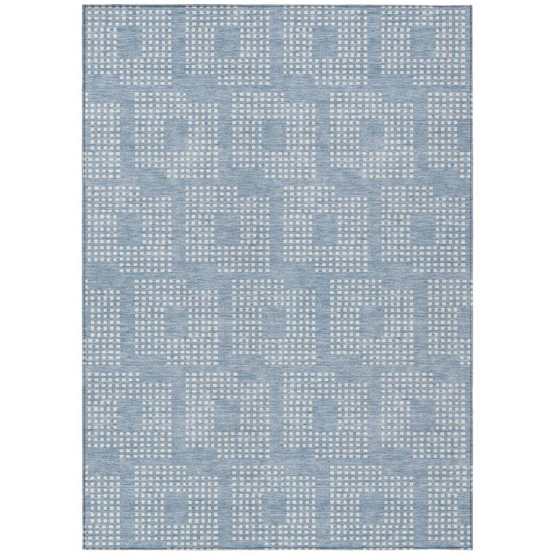 Machine Washable Indoor/ Outdoor Chantille Houndstooth Modern Rug