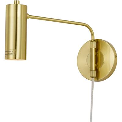 AF Lighting Aurelian Wall Sconce with Metal Shade for Plug-In or Hardwire Installation, Requires T45 Bulb, Pale Gold