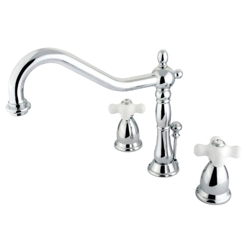 Kingston Brass Heritage Widespread Bathroom Faucet with Brass Pop-Up - Polished Chrome
