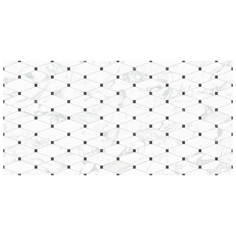 Merola Tile Reve Octogone Deco 23-1/2" x 47-1/8" Porcelain Floor and Wall Tile