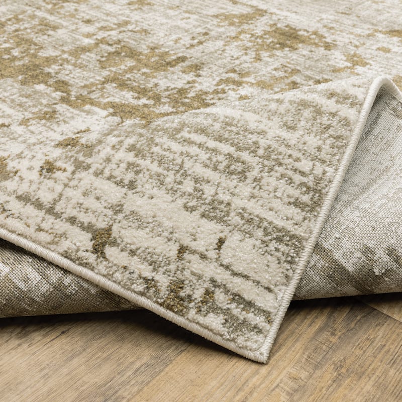 Vista Home Vance Distressed Abstract Beige/Cream Area Rug