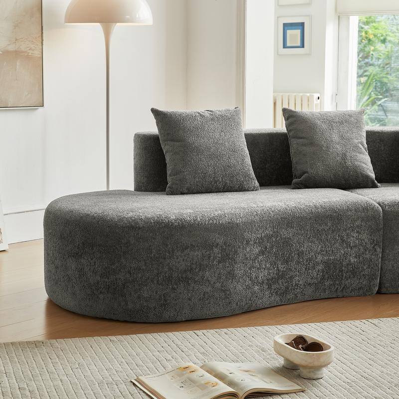 Modern Curved 5-Seater Sectional Sofa, Easy Assembly, Compact Living