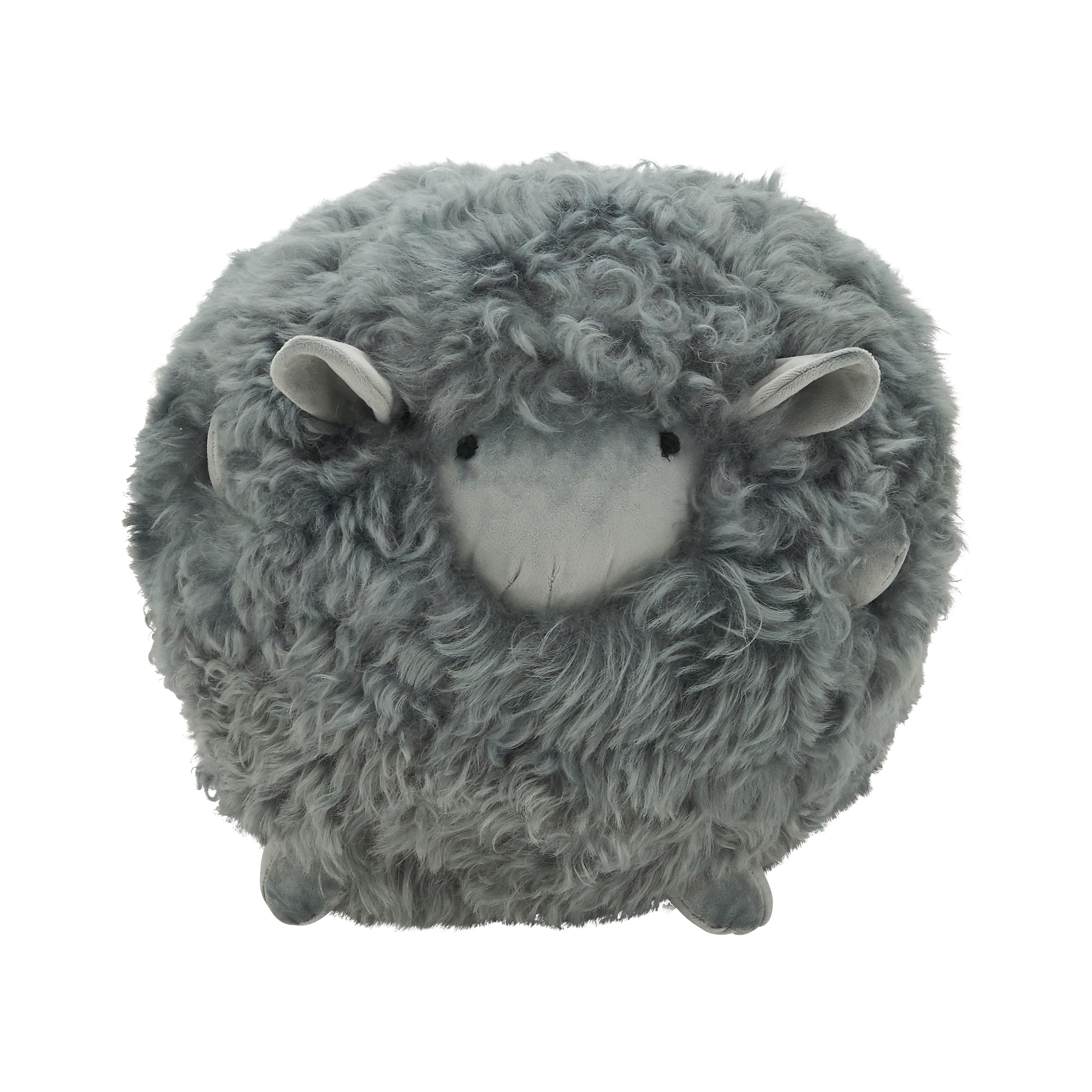 Mongolian Lamb Fur Sheep Polyester Filled Throw Pillow - Plush Animal Shaped Throw Pillow for Nursery Decor, Whimsical Home