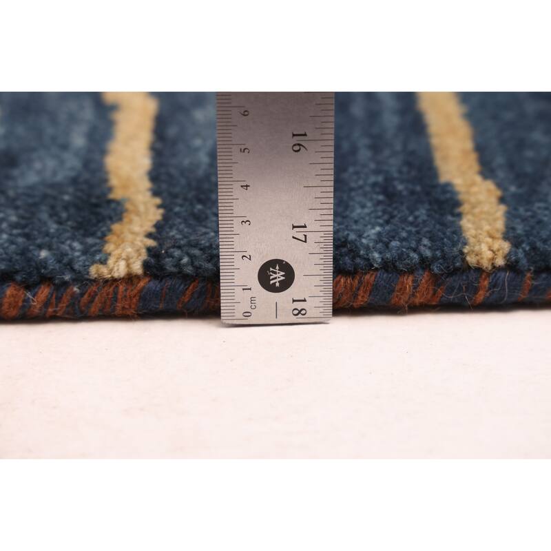 ECARPETGALLERY Hand-knotted Peshawar Ziegler Dark Blue Wool Rug - 5'3 x 6'11