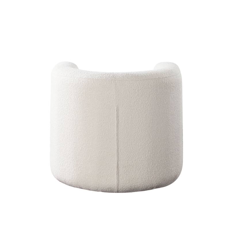 Contemporary Accent Chair, Extra Soft Ivory Boucle, 35 Inch