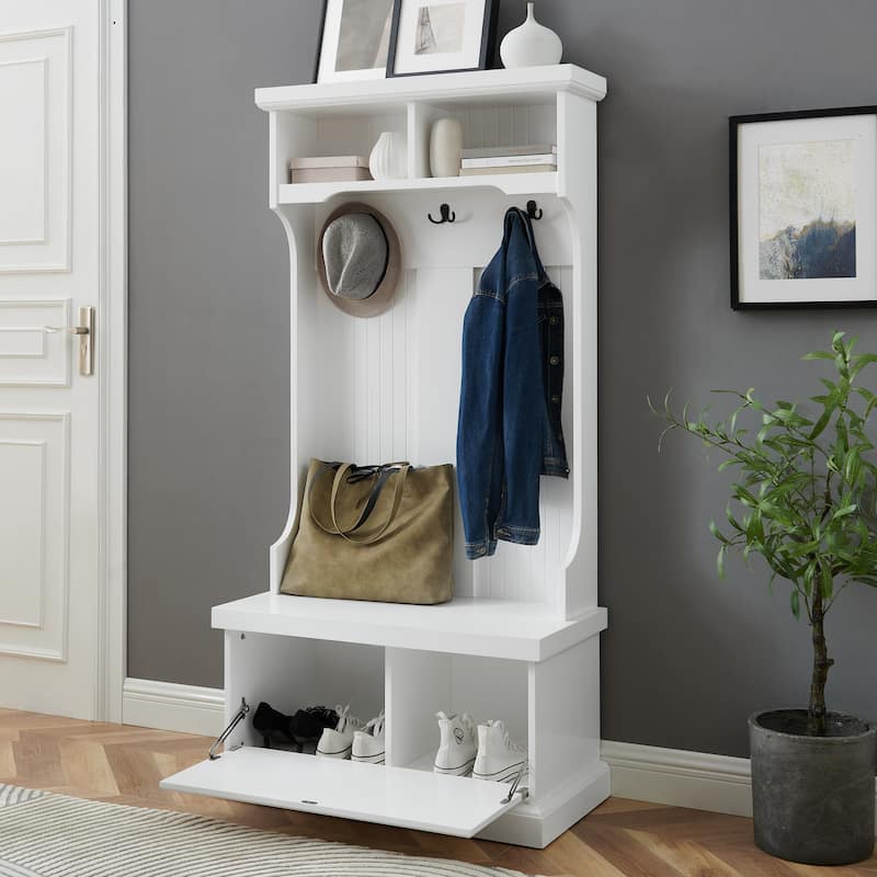 Crosley Shoreline Hall Tree - 31.5 "W x 15.75 "D x 64.25 "H
