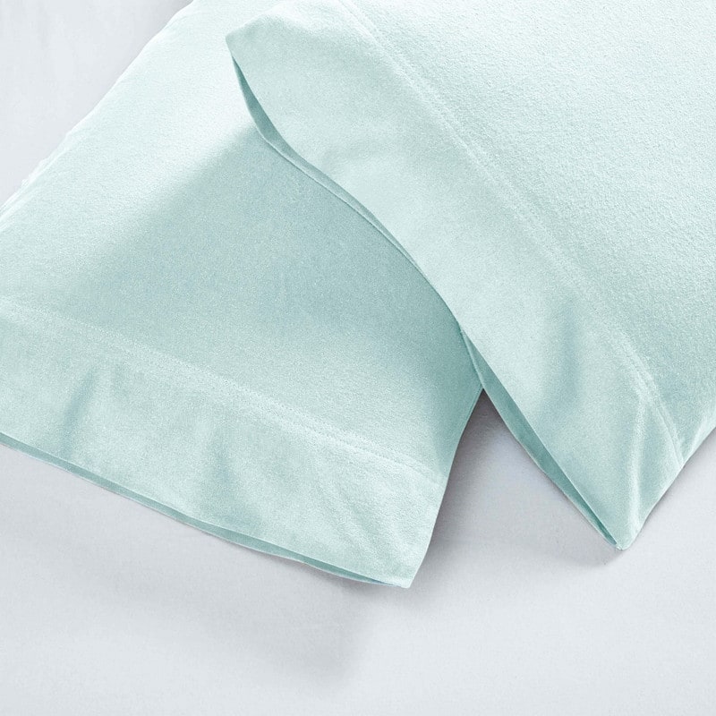Superior Solid Flannel Cotton Fuzzy Pillowcases, Set of 2