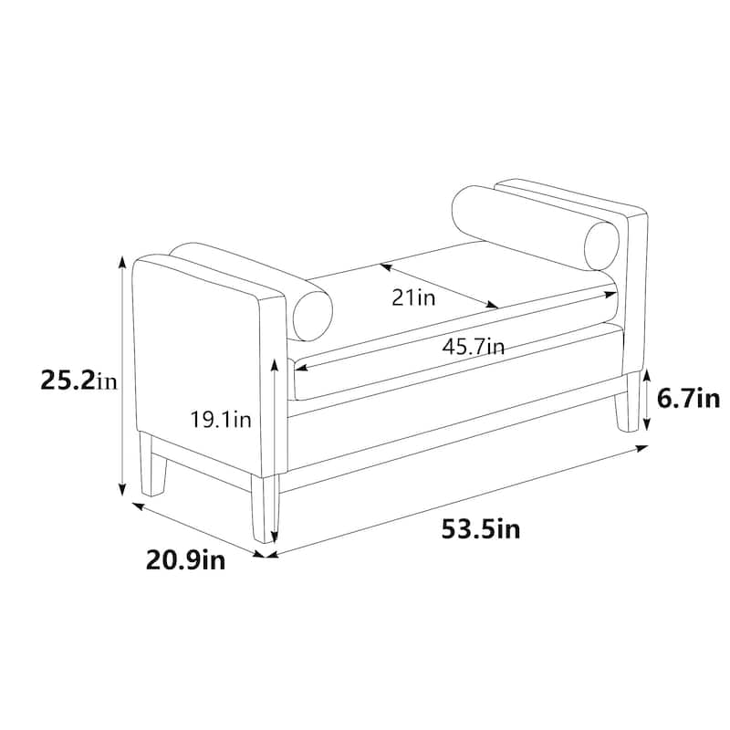 Modern Boucle Upholstered Bedroom Bench With Wood Legs,Entryway Bench