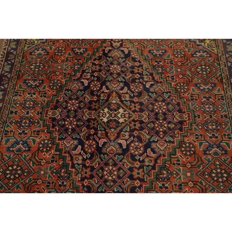 Hand Knotted Oriental 100% Wool Carpet Traditional Medallion Oranges & Rust Tabriz Area Rug - 5' 10'' X 3' 3''