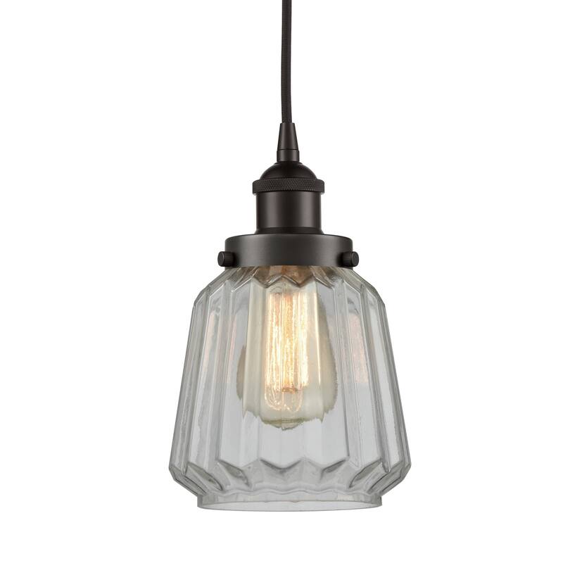 Innovations Lighting 616-1PH-12-7 Chatham Pendant Chatham 7" Wide Mini - Oil Rubbed Bronze / Clear