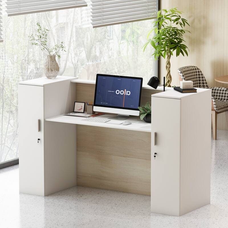 70.9" Reception Desk Front Counter Table Reception Table Computer Desk - 70.9inch*43.3*inch