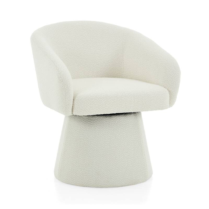 Modern Swivel Accent Chair, Narrow Corduroy Upholstered, Comfy Barrel Chair for Living Room, Bedroom & Office, Beige