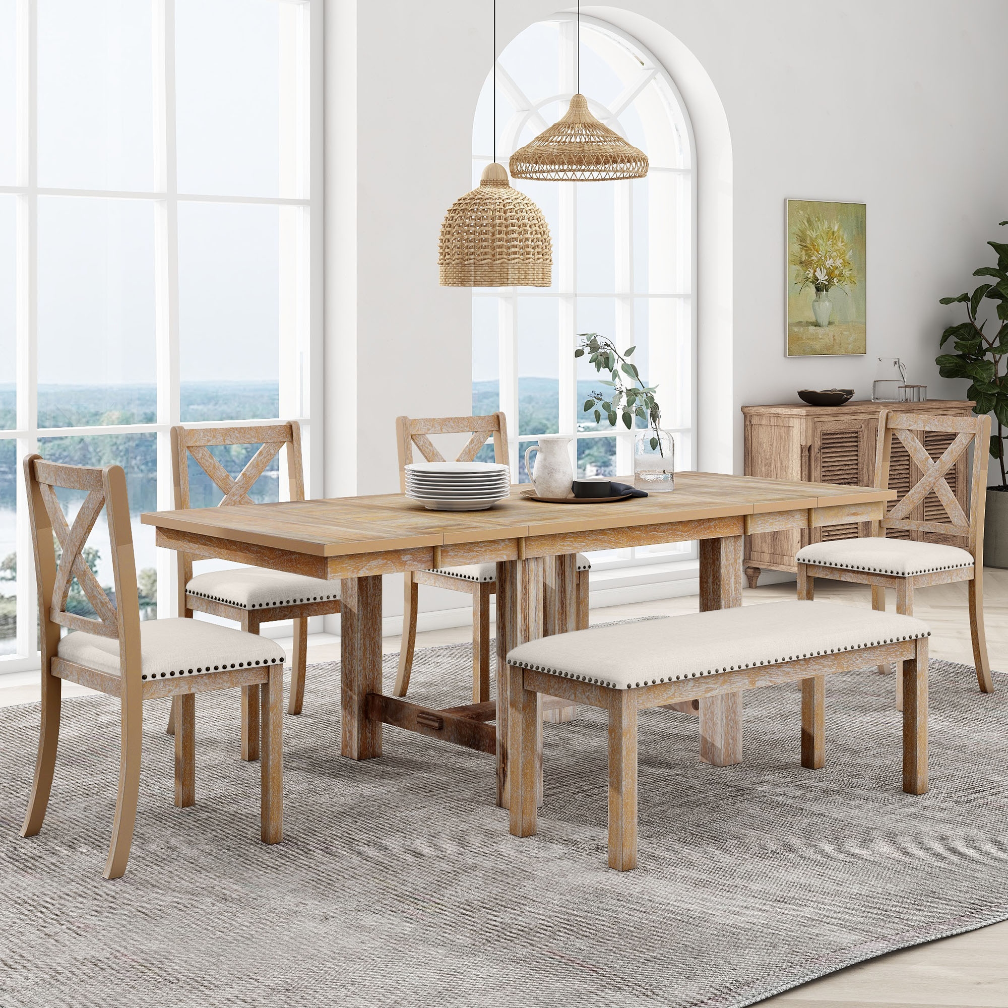 Farmhouse table seats on sale 6