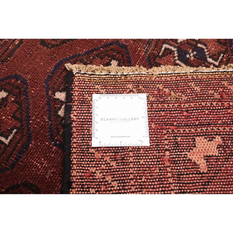 ECARPETGALLERY Hand-knotted Baluch Dark Brown Wool Rug - 3'5 x 7'10