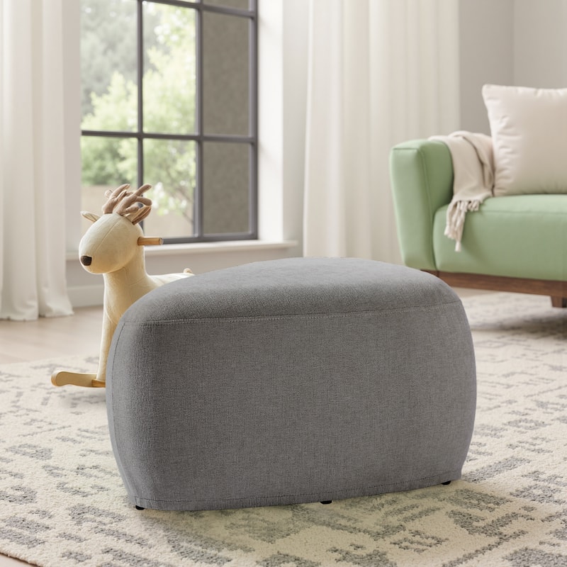 Bonnie 26"/43" W Chenille Small/ Oversized Triangular Cheese Ottoman - Small:26.4"×20"×16" - Grey