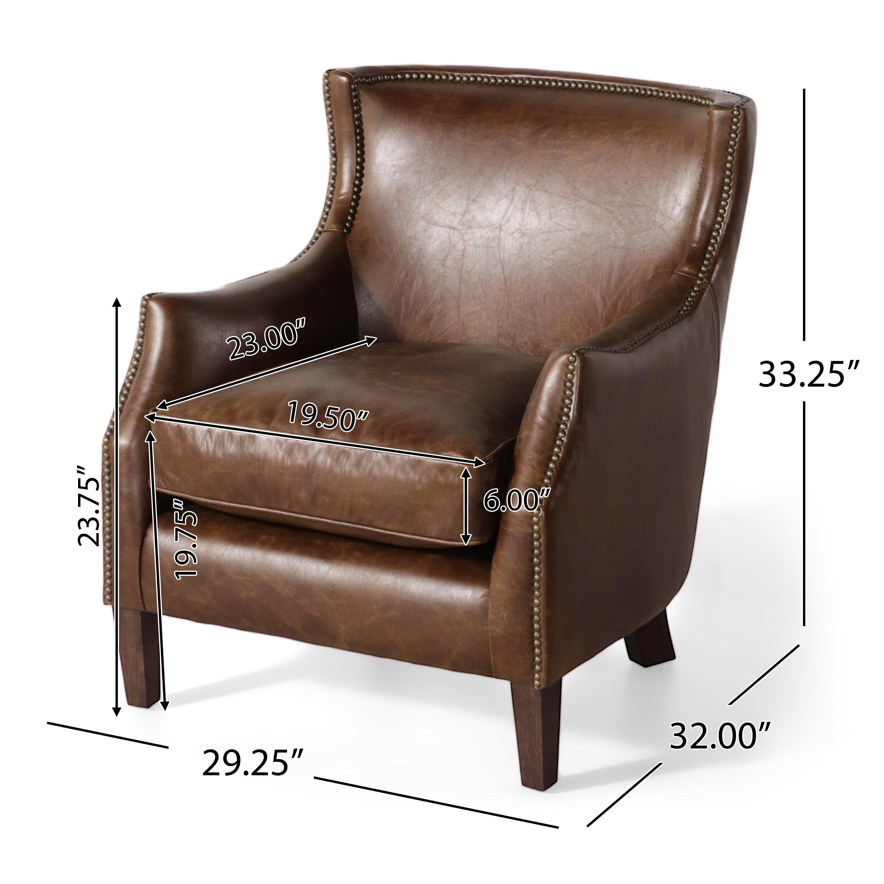 Carbon loft linden vintage store brown leather club chair