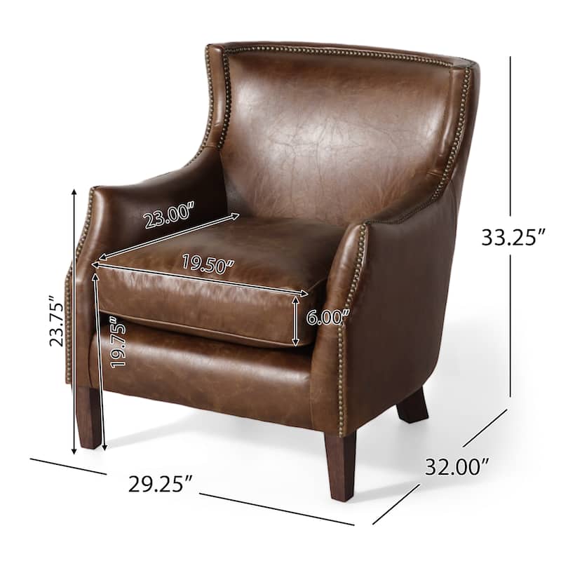Njord Vintage Light Brown Leather Club Chair by Christopher Knight Home
