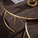 preview thumbnail 3 of 22, Subira Antique Gold Finished Metal Wood Round Coffee Table Nesting Set by iNSPIRE Q Bold