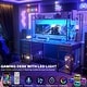 preview thumbnail 5 of 5, Gaming Desk with Hutch and Drawers, Office Computer Desk with Charge Station and LED Light