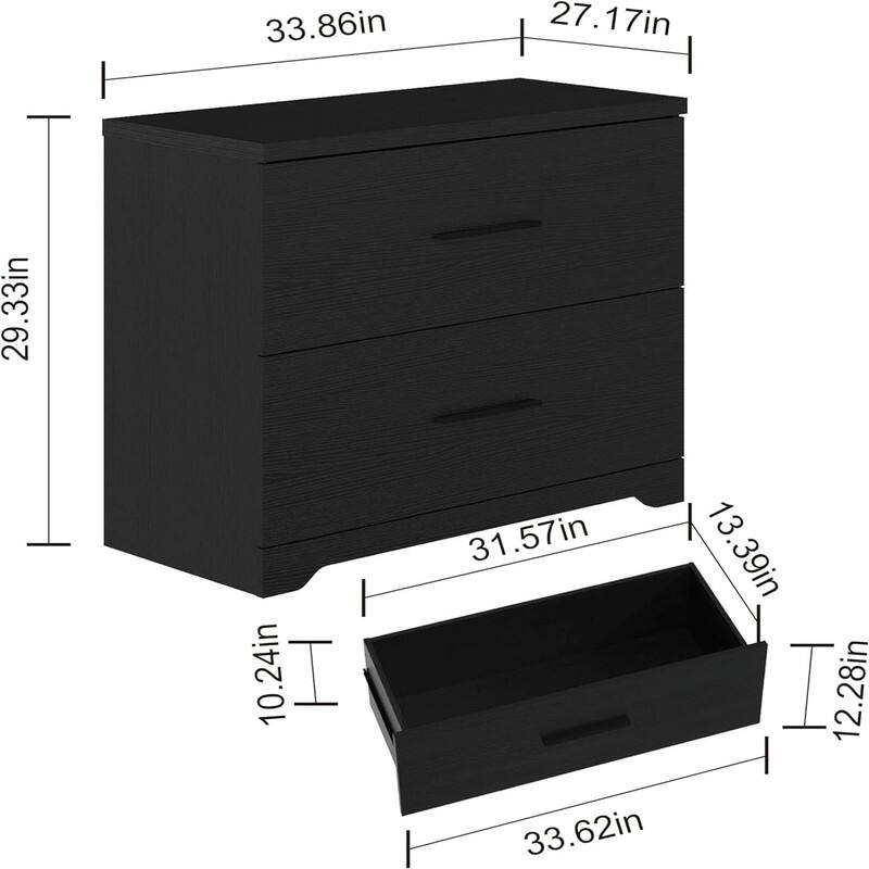 2-Drawer Wood Lateral File Cabinet - 27.17"D x 33.86"W x 29.33"H