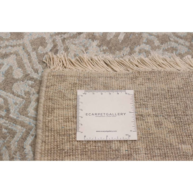 ECARPETGALLERY Hand-knotted Heritage Taupe Viscose, Wool Rug - 7'9 x 10'0