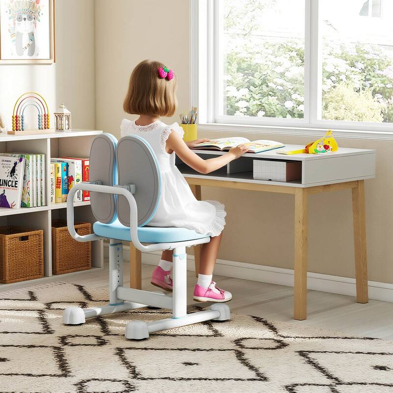 Costway Kids Desk Chair with Double Back Support Adjustable Height - See Details