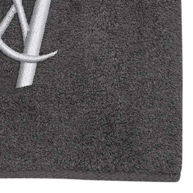Avanti Linens Granite/Silver Script Monogram Bath Towel Letter A - Bath Towel