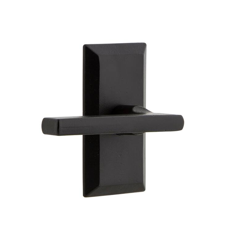 Ageless Iron Vale - Rustic Cast Iron Left Handed Privacy Door Lever - Black Iron