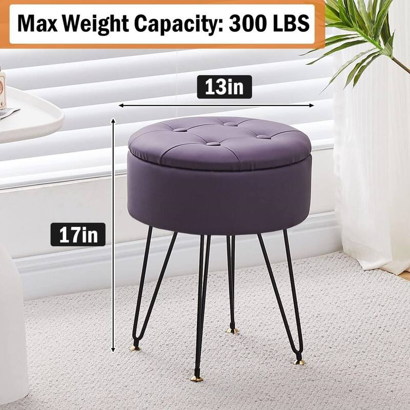 Storage Round Ottoman Multifunctional