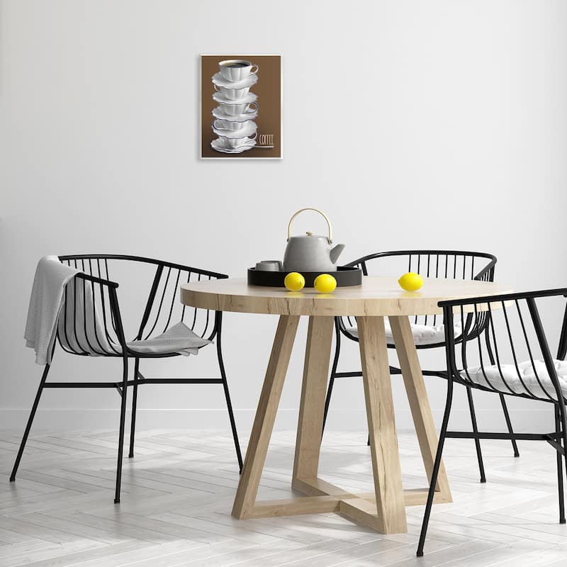 Stupell Stacked Teacups with Coffee Wall Plaque Art Design By Matthew Piotrowicz