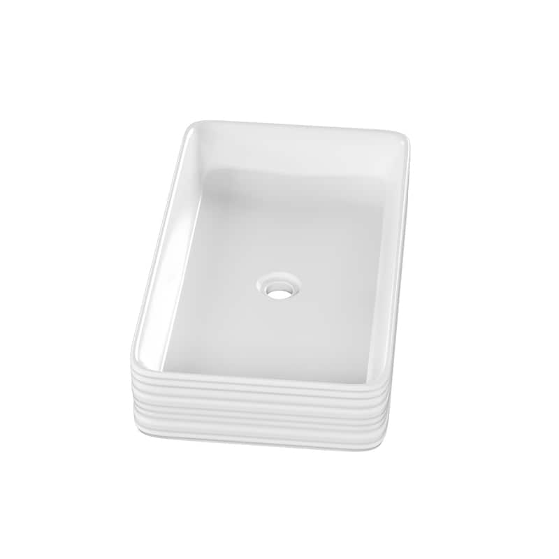 Adour 25'' Vessel Sink In White - 26.57" x 14.96" x 4.72"