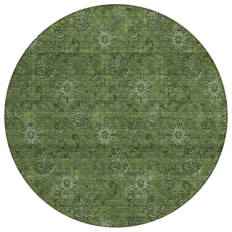 HomeRoots Floral Transitional Rectangle Outdoor Rug