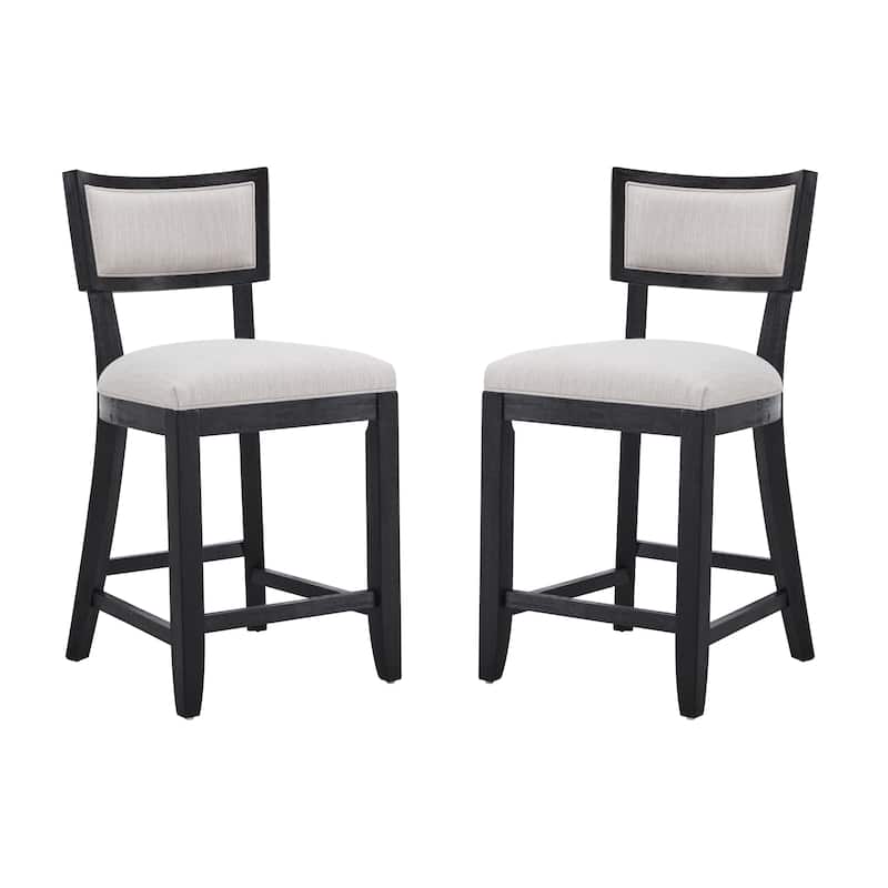 26.5" Counter Stools Set of 2, Upholstered Counter Height Bar Stools with Comfy Back