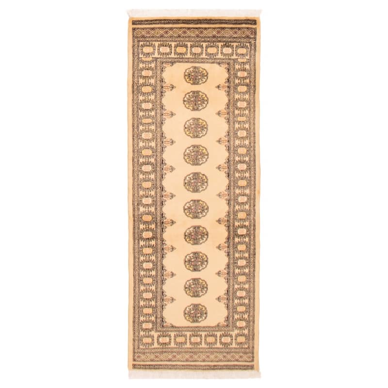 ECARPETGALLERY Hand-knotted Peshawar Bokhara Ivory Wool Rug - 2'8 x 6'11 - 2'8 x 6'11 - Ivory