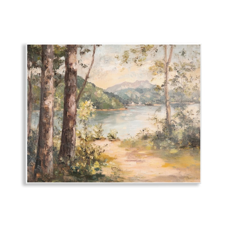 Stupell Peaceful Lakeside Landscape Wall Plaque Art Design By Petal Prints Design - 14 x 11