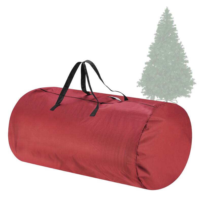 Christmas Tree Storage Bag - Zippered Canvas Sack Fits 12-Foot Artificial Trees by Tiny Tim Totes - Red